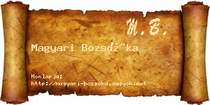Magyari Bozsóka névjegykártya
